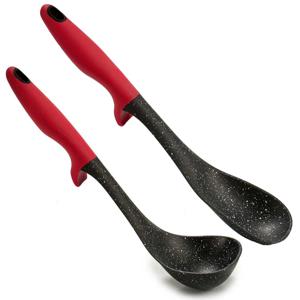 Kook/keuken gerei - set van 2x stuks - zwart/rood - kunststof - kook accessoires