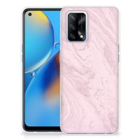 OPPO A74 4G TPU Siliconen Hoesje Marble Pink - Origineel Cadeau Vriendin