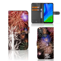 Huawei P Smart 2020 Wallet Case met Pasjes Vuurwerk - thumbnail