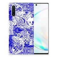 Silicone Back Case Samsung Galaxy Note 10 Angel Skull Blauw