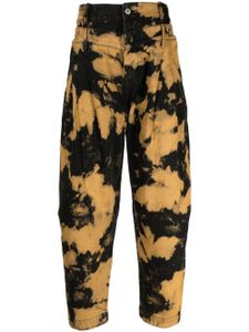 Feng Chen Wang pantalon fuselé à imprimé tie dye - Noir