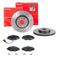 Remmenset, remschijf BREMBO, Remschijftype: Geperforeerd / Geventileerd, Inbouwplaats: Vooras, u.a. für VW, Seat, Audi, Skoda - thumbnail