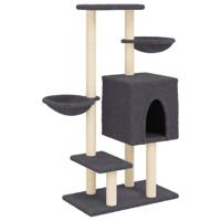vidaXL Kattenmeubel met sisal krabpalen 117 cm donkergrijs, kattenpaal, kattenboom, kattenkrabpaal, kattenhuis, kattenmeubel, kattenpalen