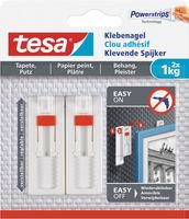 Tesa Klevende Spijker voor Behang en Pleisterwerk, verstelbaar, draagvermogen 1 kg, blister van 2 stuks - thumbnail