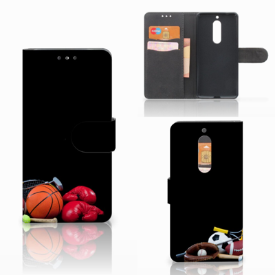 Nokia 5 Wallet Case met Pasjes Sports Nokia 5 Wallet Case met Pasjes Sports