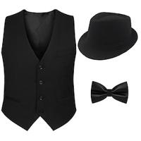 Retro vintage Roaring jaren '20 Jaren 1920 Outfits Hesje Vest Panamahoed The Great Gatsby Heer Voor heren Modieus Kerstmis Schoolfeest Festival Ves Lightinthebox - thumbnail