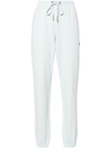 Moncler pantalon à patch logo - Bleu