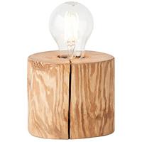 BRILLIANT lamp, Trabo tafellamp 10cm grenen gebeitst, hout, 1x A60, E27, 25W, normale lampen (niet meegeleverd), A++