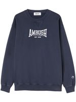 AMBUSH sweat en coton biologique à logo brodé - Bleu