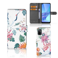 OPPO A53 | OPPO A53s Telefoonhoesje met Pasjes Bird Flowers - thumbnail