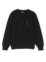 Versace Kids sweat à ornements en cristal - Noir