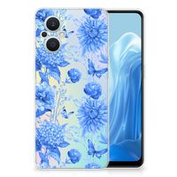 TPU Case voor OPPO Reno8 Lite Flowers Blue