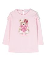 Monnalisa t-shirt en coton à imprimé Teddy Bear - Rose