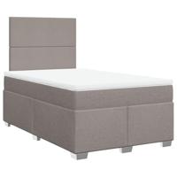 vidaXL Boxspring met matras stof taupe 120x190 cm, boxspring, ledikant, bedframe, bed, boxspring bed, bedbodem, seniorenbed, senioren bed
