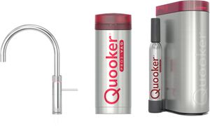 Quooker Fusion round met PRO3 boiler en CUBE reservoir 5-in-1 kokend water kraan Chroom