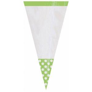 Snoepzakjes lime groen 10x stuks 27 cm   -