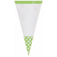 Snoepzakjes lime groen 10x stuks 27 cm   -