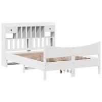 vidaXL Bedframe zonder matras massief grenenhout wit 140x200 cm, bed, bed ombouw, twijfelaar bed, bedbodem, slaapkamermeubel, 2 persoonsbed