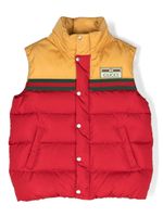 Gucci Kids gilet matelassé à bande Web - Rouge