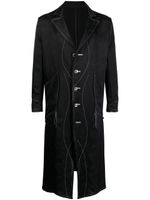 sulvam manteau long en jacquard - Noir