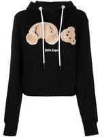 Palm Angels hoodie crop à motif Bear - Noir