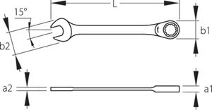 Gedore 2297175 7 R 19 Steek-ringratelsleutel Sleutelbreedte (metrisch) (alleen voor ADT) 19 mm