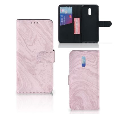 OPPO Reno Bookcase Marble Pink - Origineel Cadeau Vriendin OPPO Reno Bookcase Marble Pink - Origineel Cadeau Vriendin