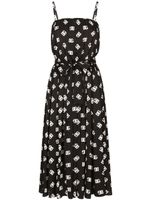 Dolce & Gabbana DG-print pleated dress - Noir