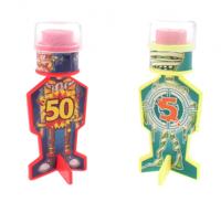 Toi Toys kleverige dartpijl 6 cm 2 stuks rood/geel