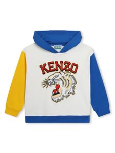 Kenzo Kids hoodie colour block à logo brodé - Tons neutres