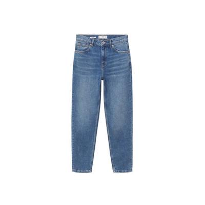 Mango high waist straight fit jeans blauw