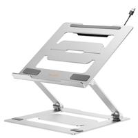 myWall Laptopstandaard HT17L, ergonomische laptophouder voor bureau, notebook en MacBook-standaard, compatibel met 11-17 inch, geventileerd en inklapbaar, standaard voor laptop