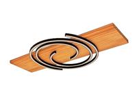 Leuchte.Store Rifia Led-plafondlamp, moderne plafondlamp van metaal en hout, plafondverlichting met gebogen ring, 12,5 watt, 2250 lumen, 3000 kelvin, wandlamp, woonkamerlamp