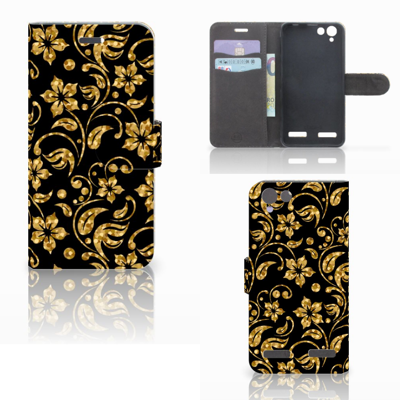 Lenovo Vibe K5 Hoesje Gouden Bloemen