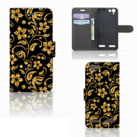 Lenovo Vibe K5 Hoesje Gouden Bloemen