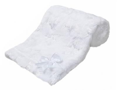 Soft Touch dekentje sterren 75 x 100 cm polyester wit