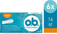 O.B. Tampons ProComfort Super 16 stuks 6-pack