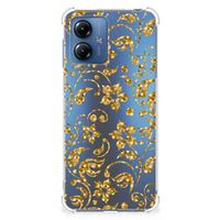 Motorola Moto G14 Case Gouden Bloemen - thumbnail