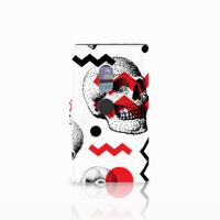 Telefoonhoesje met Naam Sony Xperia XZ2 Skull Red