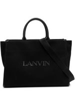 Lanvin sac cabas en cuir à logo imprimé - Noir - thumbnail