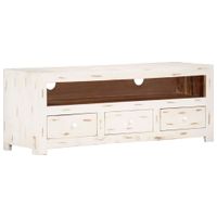 Tv-meubel 110x30x40 cm massief acaciahout wit