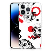 Silicone Back Case iPhone 14 Pro Max Skull Red - thumbnail