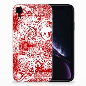 Silicone Back Case Apple iPhone Xr Angel Skull Rood