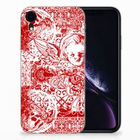 Silicone Back Case Apple iPhone Xr Angel Skull Rood