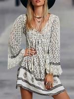 Lace Ethnic Long Sleeve Boho Dress