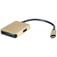 ROLINE 12.02.1120 laptop dock & poortreplicator Bedraad USB 3.2 Gen 1 (3.1 Gen 1) Type-C Goud - thumbnail