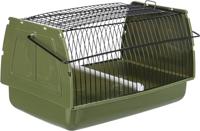 TRIXIE Transportbox voor vogels en kleine dieren, 22 × 14 × 15 cm, 5901, groen, kunststof/metaal, draaggreep, uitneembare zitstang