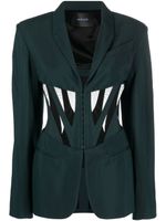 Mugler blazer à détail de corset - Vert