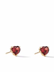 David Yurman puces d'oreilles Chatelaine Heart en or 18ct serties de grenat