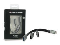 Conceptronic HUBBIES01G interface hub USB 3.2 Gen 2 (3.1 Gen 2) Type-C 5000 Mbit/s Grijs - thumbnail